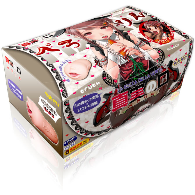Japan Magic Eyes La Male Oral Sex Toys Masturbator Real Teeth Tongue Deep Throat Bocca Della Verita Perorin (Sleeve Only / Pkg Removed) 真実の口ぺろりん 喉輪締めHARDタイプ 商品説明画像2