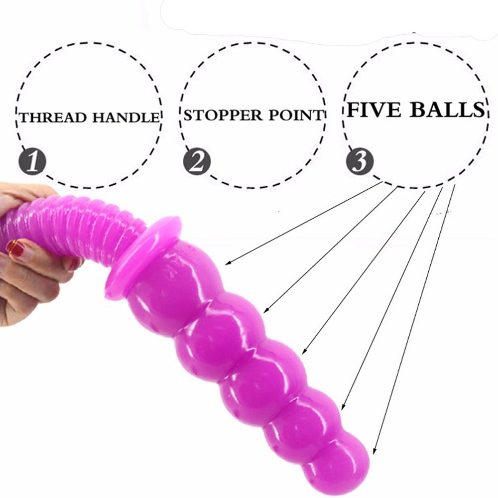 New 28 CM Long Anal Plugs 5.8 Dia Butt Plugs with 5 Huge Beads Handles Adult Anal Sex Toys for Man Women Sexuales Drop shipping 2 8