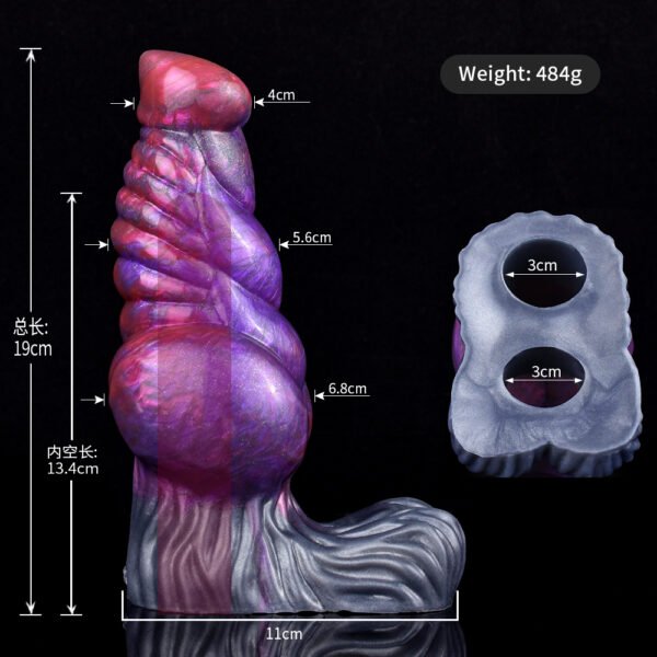 5150尺寸图 Animals Dog Penis Sleeve Large Silicone Fantasy Dragon Sheath Cock Enlargement & Extender Hollow Dildo Sex Toys For Men Cock Ring