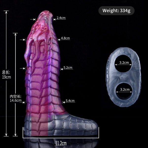 5153尺寸图 Animals Dog Penis Sleeve Large Silicone Fantasy Dragon Sheath Cock Enlargement & Extender Hollow Dildo Sex Toys For Men Cock Ring