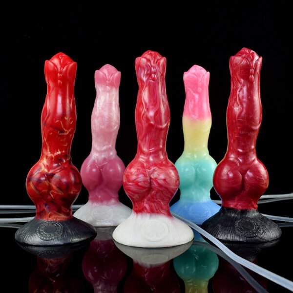 主图-01 Large Dog Knot Ejaculation Dildo With Sucker Spray Liquid Function red Silicone Squirting Penis Sex Toys For Women Men Anal plug les (yaoye)