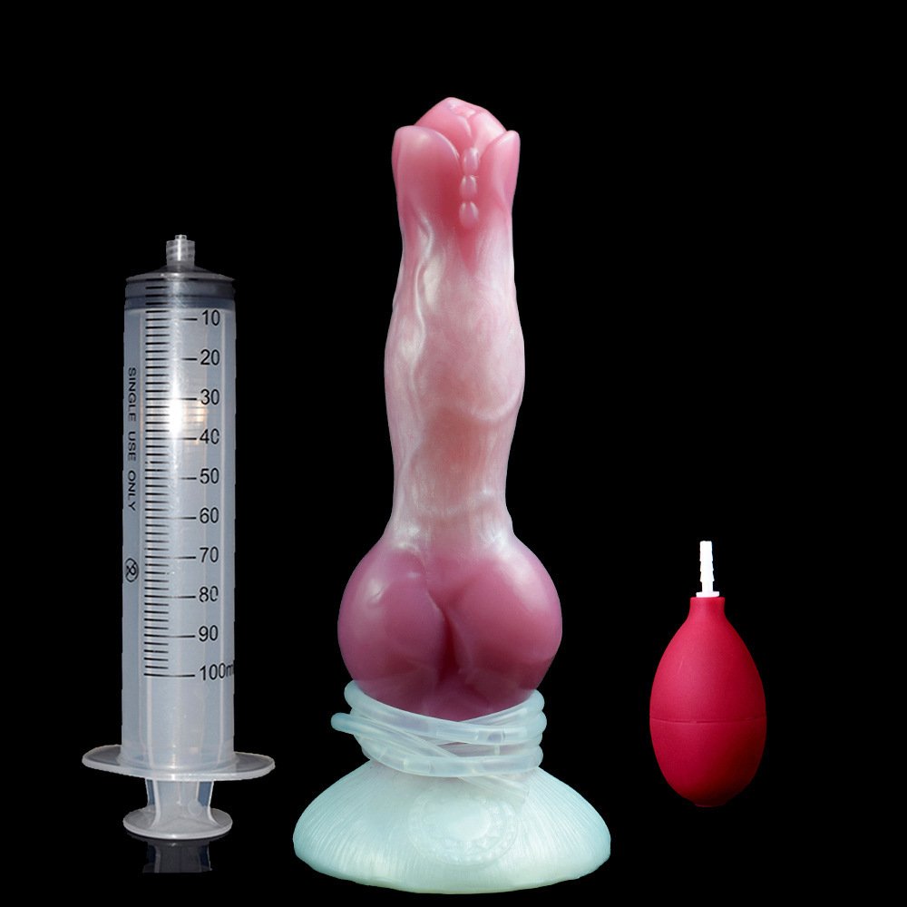Large Dog Knot Ejaculation Dildo Suction Cup Spray Liquid Function Red Silicone Squirting Penis Sex Toys For Women Men Anal plug (Pink) 主图 03 24