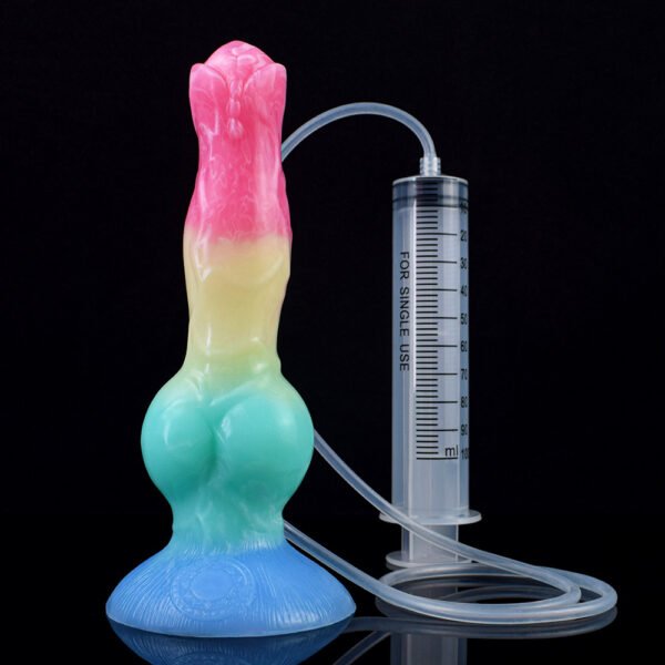 主图-09 Large Dog Knot Ejaculation Dildo With Sucker Spray Liquid Function colorful Silicone Squirting Penis Sex Toys For Women Men Anal plug les (chunyu)