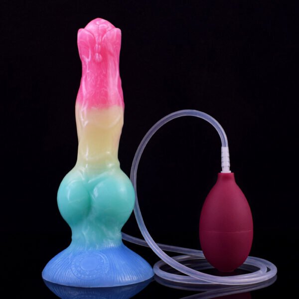 主图-10 Large Dog Knot Ejaculation Dildo With Sucker Spray Liquid Function colorful Silicone Squirting Penis Sex Toys For Women Men Anal plug les (chunyu)