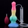 Large Dog Knot Ejaculation Dildo With Sucker Spray Liquid Function colorful Silicone Squirting Penis Sex Toys For Women Men Anal plug les (chunyu)
