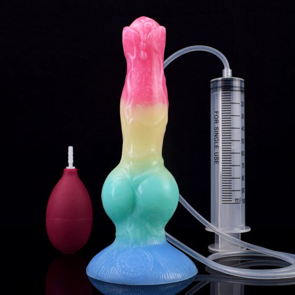 主图-11 Large Dog Knot Ejaculation Dildo With Sucker Spray Liquid Function colorful Silicone Squirting Penis Sex Toys For Women Men Anal plug les (chunyu)