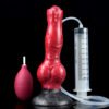 Large Dog Knot Ejaculation Dildo With Sucker Spray Liquid Function red Silicone Squirting Penis Sex Toys For Women Men Anal plug les (yaoye)