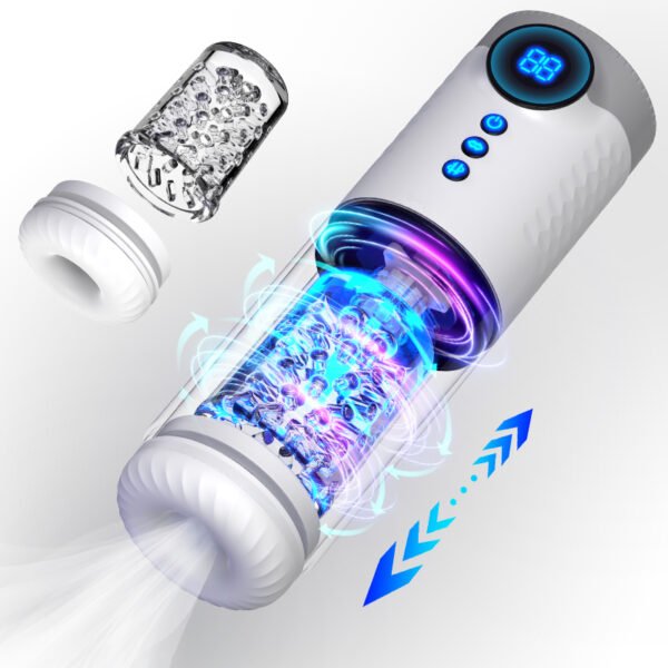 Automatic Male Masturbator Rotation Telescopic Sucking Sex Machine for Man LED Masturbation Cup Stroker Adult Sex Toys for Men
