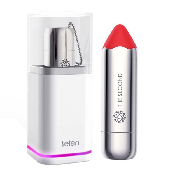 小银棒按摩口红-烈焰红 Leten Vibrator Lipstick Wireless Charging Vibrating Egg Clitoris Vagina Stimulator G Spot Bullet Vibrators for women Sex Games for Adults 18