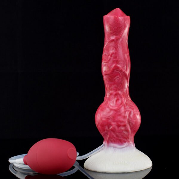 详情-07 Large Dog Knot Ejaculation Dildo With Sucker Spray Liquid Function Red Silicone Squirting Penis Sex Toys For Women Men Anal plug