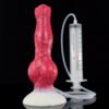 Large Dog Knot Ejaculation Dildo With Sucker Spray Liquid Function Red Silicone Squirting Penis Sex Toys For Women Men Anal plug