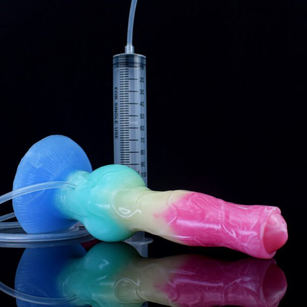 详情-14 Large Dog Knot Ejaculation Dildo With Sucker Spray Liquid Function colorful Silicone Squirting Penis Sex Toys For Women Men Anal plug les (chunyu)