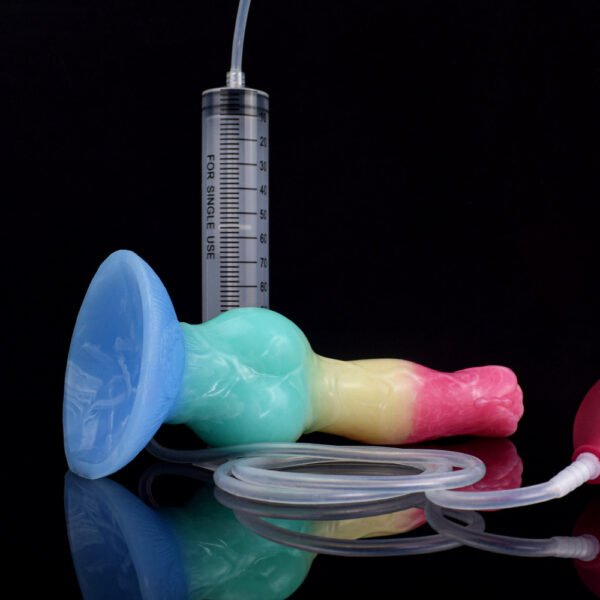 详情-15 Large Dog Knot Ejaculation Dildo With Sucker Spray Liquid Function colorful Silicone Squirting Penis Sex Toys For Women Men Anal plug les (chunyu)