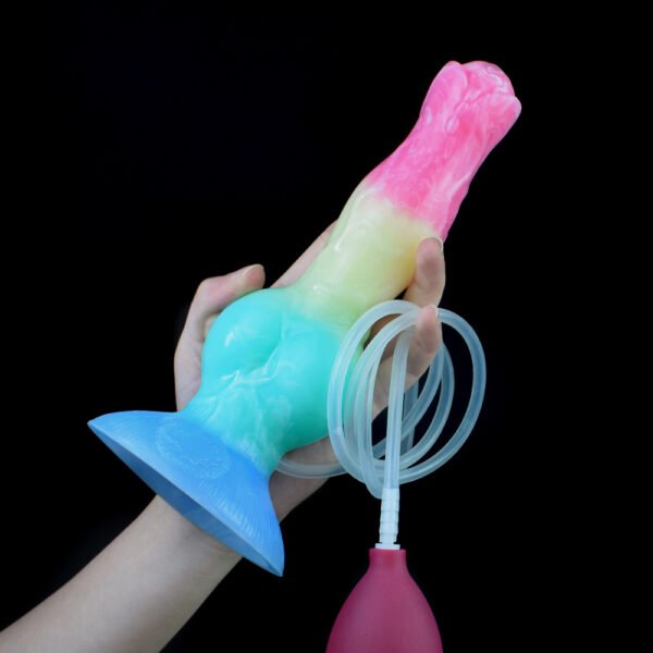 详情-16 Large Dog Knot Ejaculation Dildo With Sucker Spray Liquid Function colorful Silicone Squirting Penis Sex Toys For Women Men Anal plug les (chunyu)