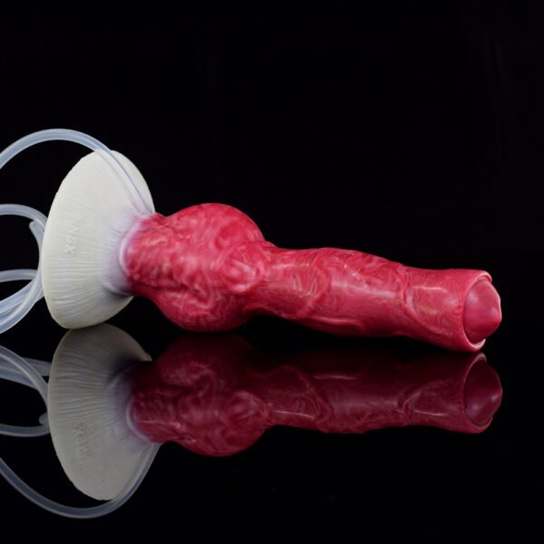 详情-16 Large Dog Knot Ejaculation Dildo With Sucker Spray Liquid Function Red Silicone Squirting Penis Sex Toys For Women Men Anal plug