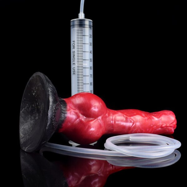 详情-31 Large Dog Knot Ejaculation Dildo With Sucker Spray Liquid Function red Silicone Squirting Penis Sex Toys For Women Men Anal plug les (yaoye)