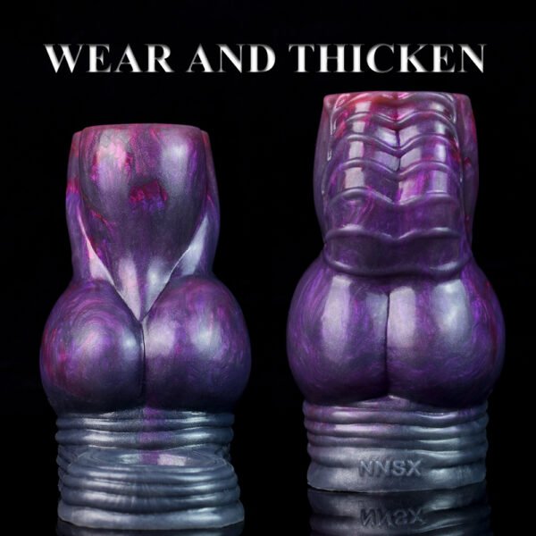 黑底 (17) Animals Dog Penis Sleeve Large Silicone Fantasy Dragon Sheath Cock Enlargement & Extender Hollow Dildo Sex Toys For Men Cock Ring