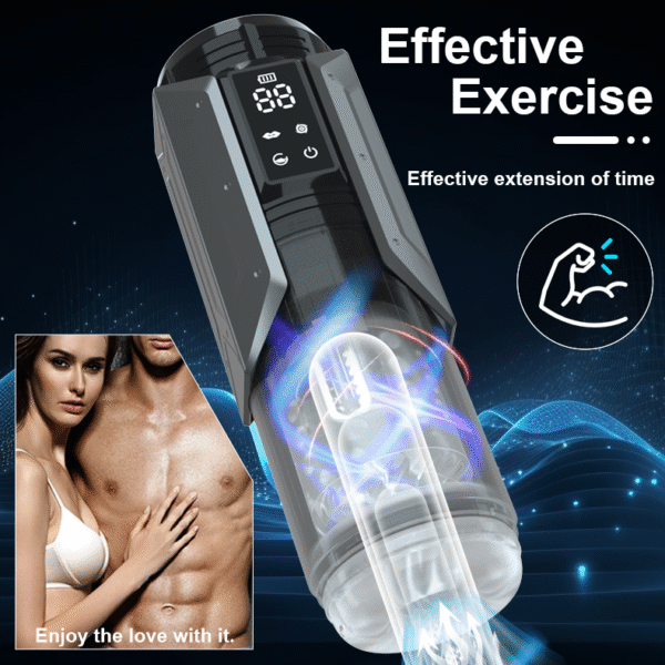 LCD Display Telescopic Male Automatic Masturbator Sucking Masturbate Man Toys Thrusting Sex Machine for Men Adult Supplies