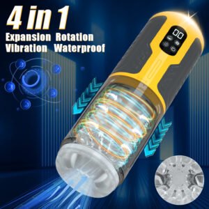Type-c Rechargeable Male Masturbrator Automatic Telescopic Masturbator for Men LCD Display Interactive Sexual Voice Sex Toys for Man