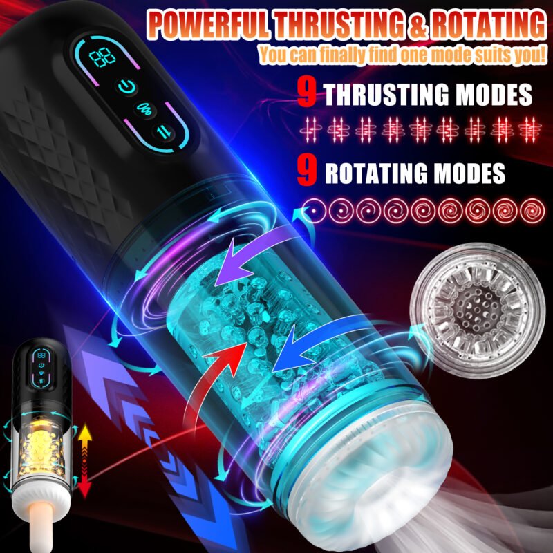 Sucking Masturbator for Men Automatic Telescopic Stretch Heating Voice Male Masturbation Cup Sex Toys for Adults 18