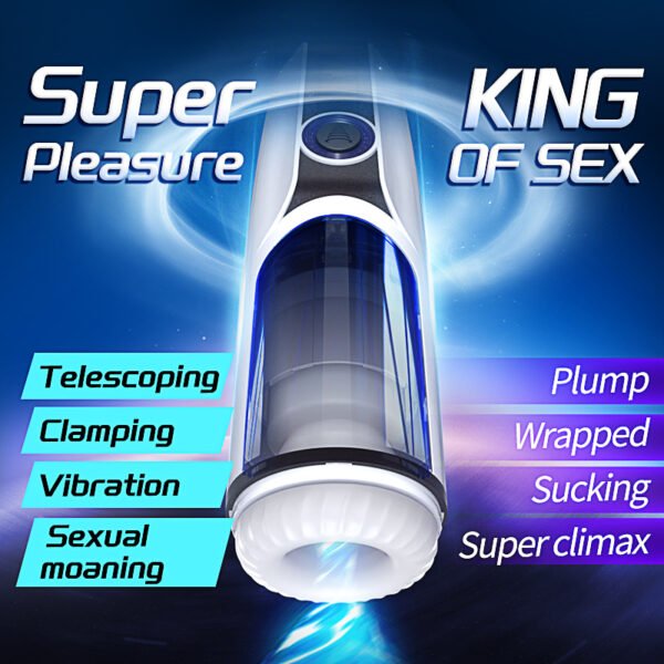 10 Modes Automatic Telescopic Suck Moan Male Masturbator Heating Piston Vagina Vibration Masturbation Cup Sex Toys for Men