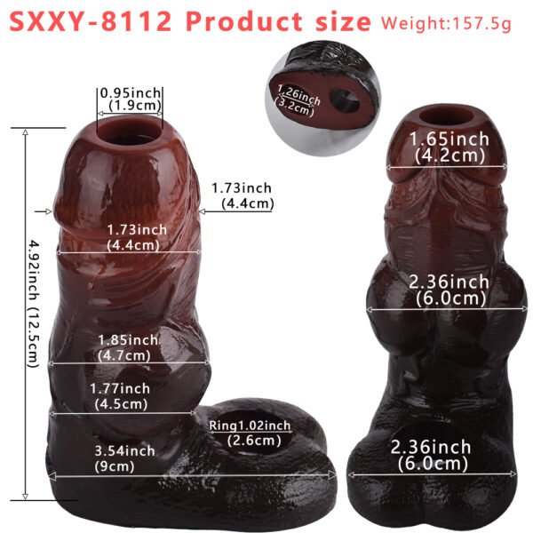8112尺寸 Male Penis Sleeves Cock Extender Realistic Penis Sleeves Enlargement Delay Ejaculation Sex Toys for Men Silicone Realistic Hollow Dildo