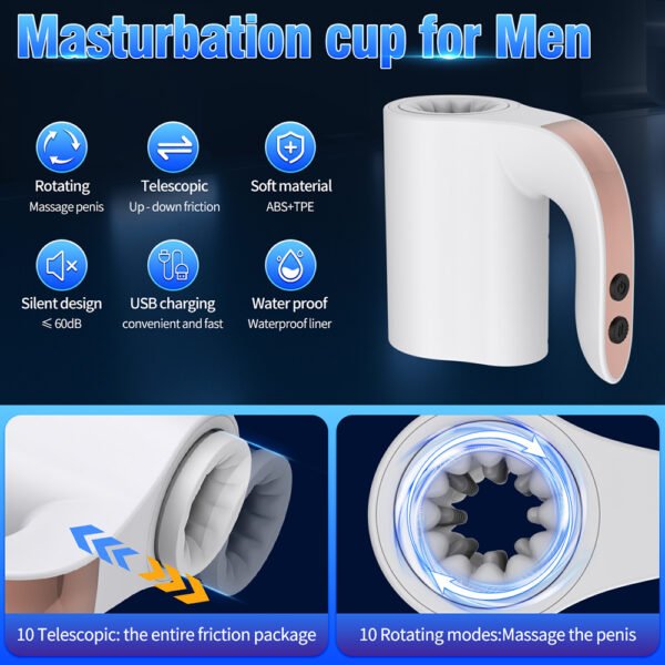 Male Masturbator Rotation Telescopic Sucking Sex Machine for Man Masturbation Cup Adult Sex Toys for Men
