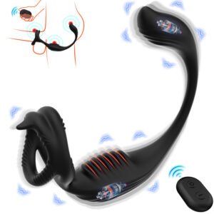 7 Frequency Vibration Male Prostate Massage with Cock Ring Wireless Remote Control Prostata Vibrator for Men Anal Sex Toys for Couples
