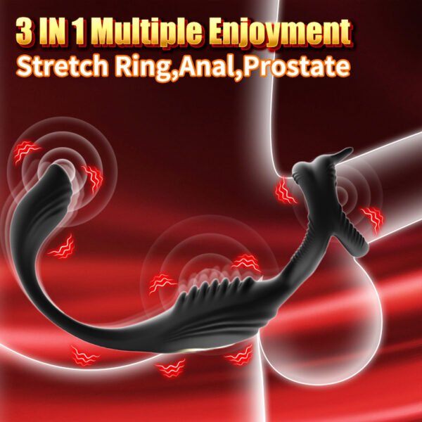 7 Frequency Vibration Male Prostate Massage with Cock Ring Wireless Remote Control Prostata Vibrator for Men Anal Sex Toys for Couples