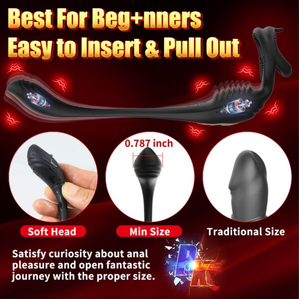 7 Frequency Vibration Male Prostate Massage with Cock Ring Wireless Remote Control Prostata Vibrator for Men Anal Sex Toys for Couples
