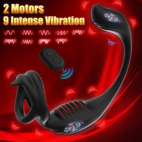 7 Frequency Vibration Male Prostate Massage with Cock Ring Wireless Remote Control Prostata Vibrator for Men Anal Sex Toys for Couples