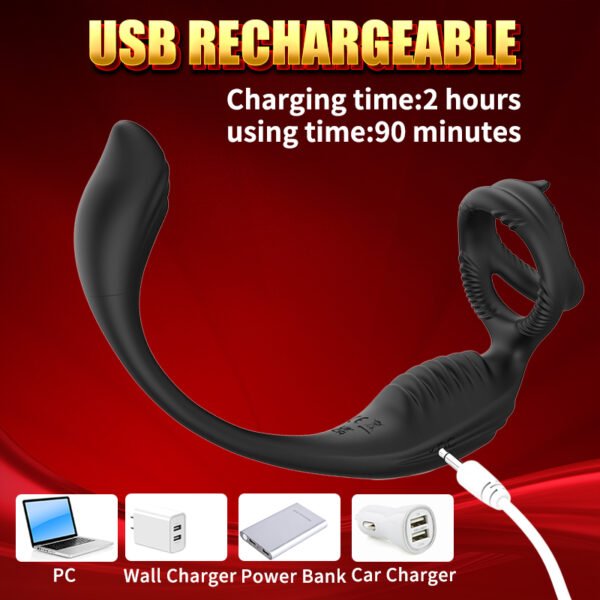 7 Frequency Vibration Male Prostate Massage with Cock Ring Wireless Remote Control Prostata Vibrator for Men Anal Sex Toys for Couples