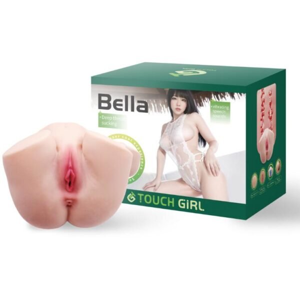 5.3 Kgs Bella Two Holes Silicone Big Ass Automatic Sucking Moans Male Masturbator 3D Anal Vagina Vibrator Realistic Pocket Pussy Sex Toys for Men