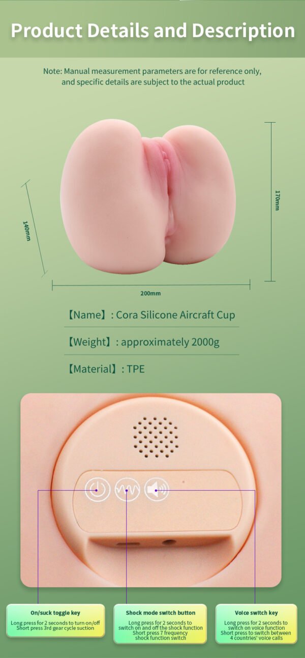 2KGS Cora Masturbators for Men Automatic Sucking Real Vagina Vibrator Male Masturbation Cup Pussy Pocket Sex Machine Toys for Adults 18