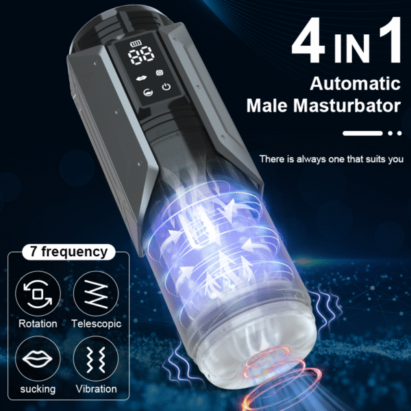 LCD Display Telescopic Male Automatic Masturbator Sucking Masturbate Man Toys Thrusting Sex Machine for Men Adult Supplies