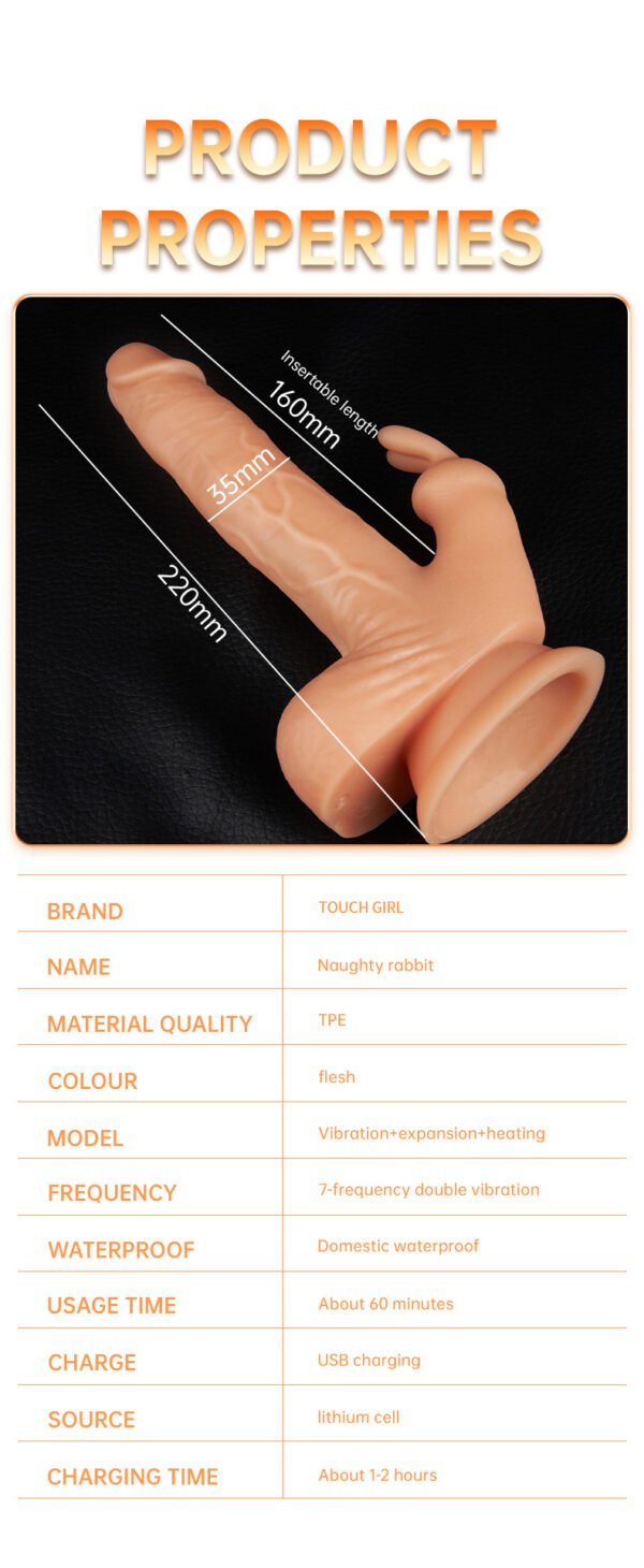兔子详情页—英文_14 Wireless Remote Control Vibrating Dildo Suction Cup USB Rechargeable Rotation Penis 7 Speed Thrusting Vibrators Realistic for Woman
