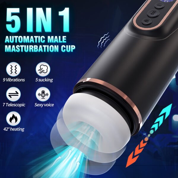 Automatic Telescopic Male Masturbator Sucking Rotation Electric Masturbation Cup Moaning Pocket Pussy Interactive Sex Toys for Men