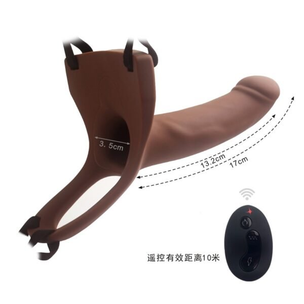 182013 (12) Remote Control Hollow Dildo Silicone 10 Modes Strapon Penis Vibrator Women Rechargeable Rotation Penis Strap On Dildo for men Lesbian Sex Toys