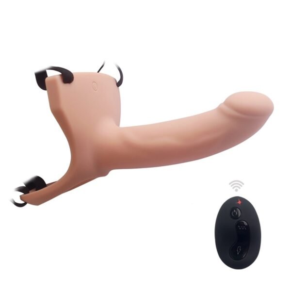 182013 (3) Remote Control Hollow Dildo Silicone 10 Modes Strapon Penis Vibrator Women Rechargeable Rotation Penis Strap On Dildo for men Lesbian Sex Toys