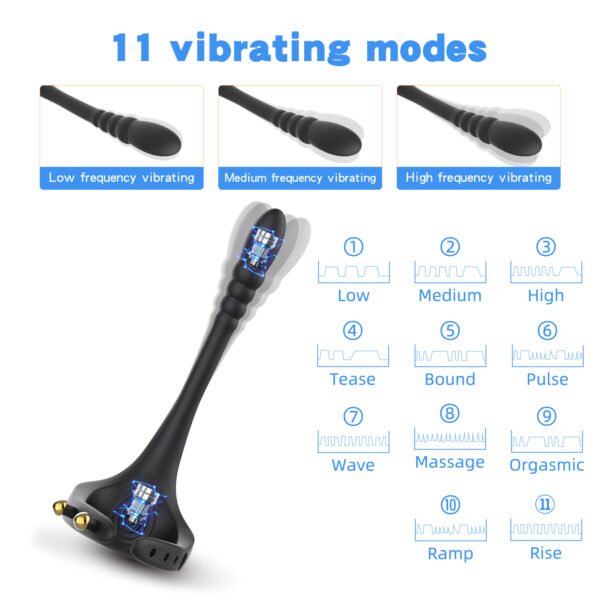 2-频率 Male Prostata Massager Butt Plug Silicone Anal Rechargeable Prostata Vibrator Wireless Anal Sex Toys for Men
