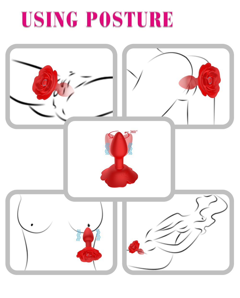 10 Speed Vibration Silicone Rose Anal Plug Wireless Remote Prostata Massage Butt Plug Anal Sex Toys Unisex Erotic Toys Sex Products 2