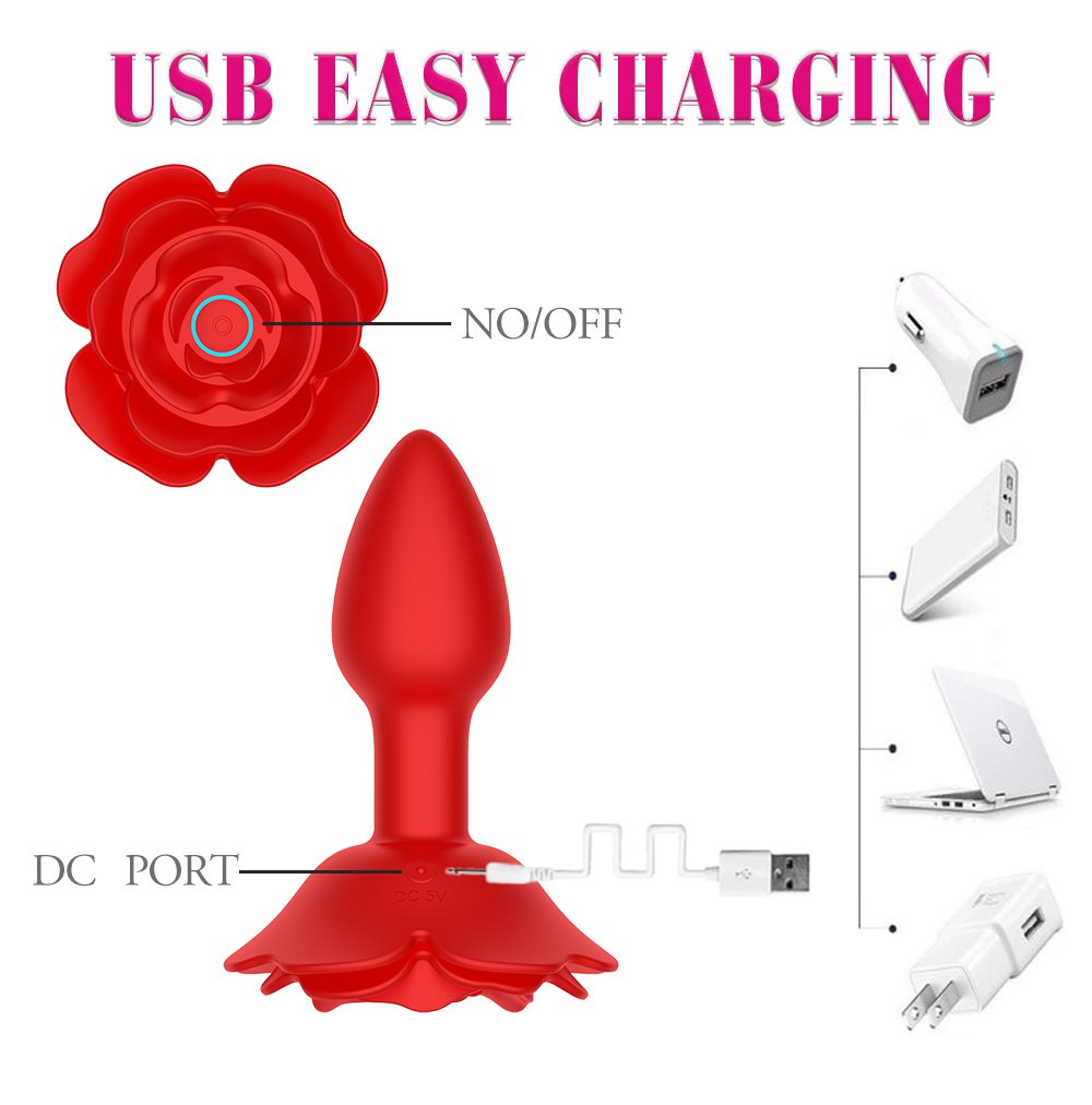 10 Speed Vibration Silicone Rose Anal Plug Wireless Remote Prostata Massage Butt Plug Anal Sex Toys Unisex Erotic Toys Sex Products 3