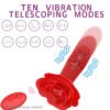 Male Prostata Massage Vibrating Sex Toys for Men Silicone Anal Plug Prostate Stimulator Wireless Remote Telescopic Rose Vibrator