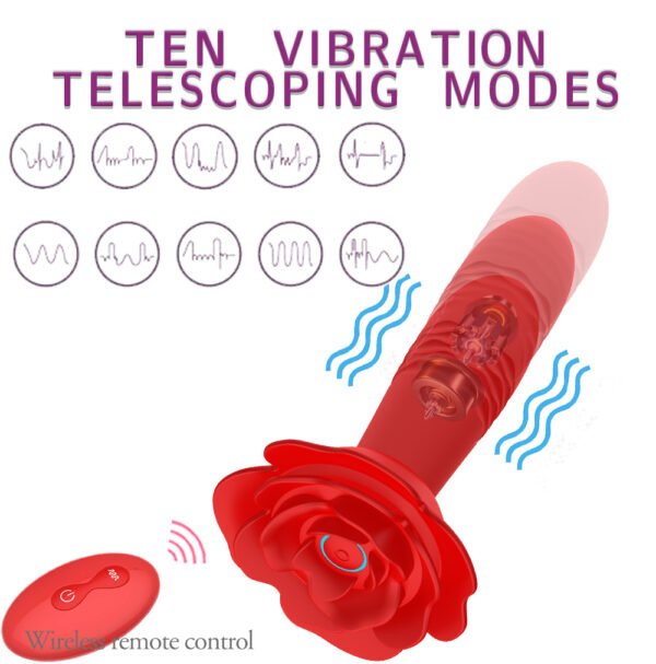 Male Prostata Massage Vibrating Sex Toys for Men Silicone Anal Plug Prostate Stimulator Wireless Remote Telescopic Rose Vibrator