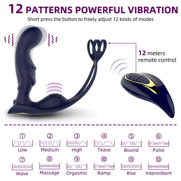 10 Speeds Rechargeable Remote Control Prostata Massager for Men Gay Anal Butt Plugs Rechargeable Prostata Vibrator for Men Wireless Anal Sex Toys