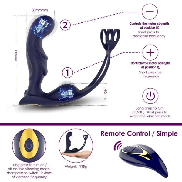 10 Speeds Rechargeable Remote Control Prostata Massager for Men Gay Anal Butt Plugs Rechargeable Prostata Vibrator for Men Wireless Anal Sex Toys
