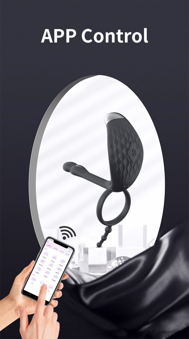 APP Control Male Testicle Vibrator 9 Speed Vibrating Penis Ring Rechargeable Cock Ring Vibrator for Couples Men Adult Sex Toys M4眼镜蛇按摩器详情04