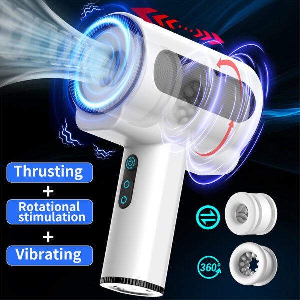 USB Rechargeable Male Mastuburator Automatic Rotation Telescopic Masturbators for Man Electric Sex Machine Goods for Adults