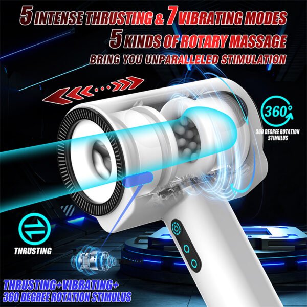 USB Rechargeable Male Mastuburator Automatic Rotation Telescopic Masturbators for Man Electric Sex Machine Goods for Adults