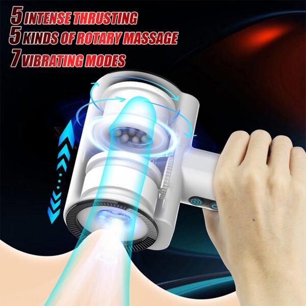 USB Rechargeable Male Mastuburator Automatic Rotation Telescopic Masturbators for Man Electric Sex Machine Goods for Adults